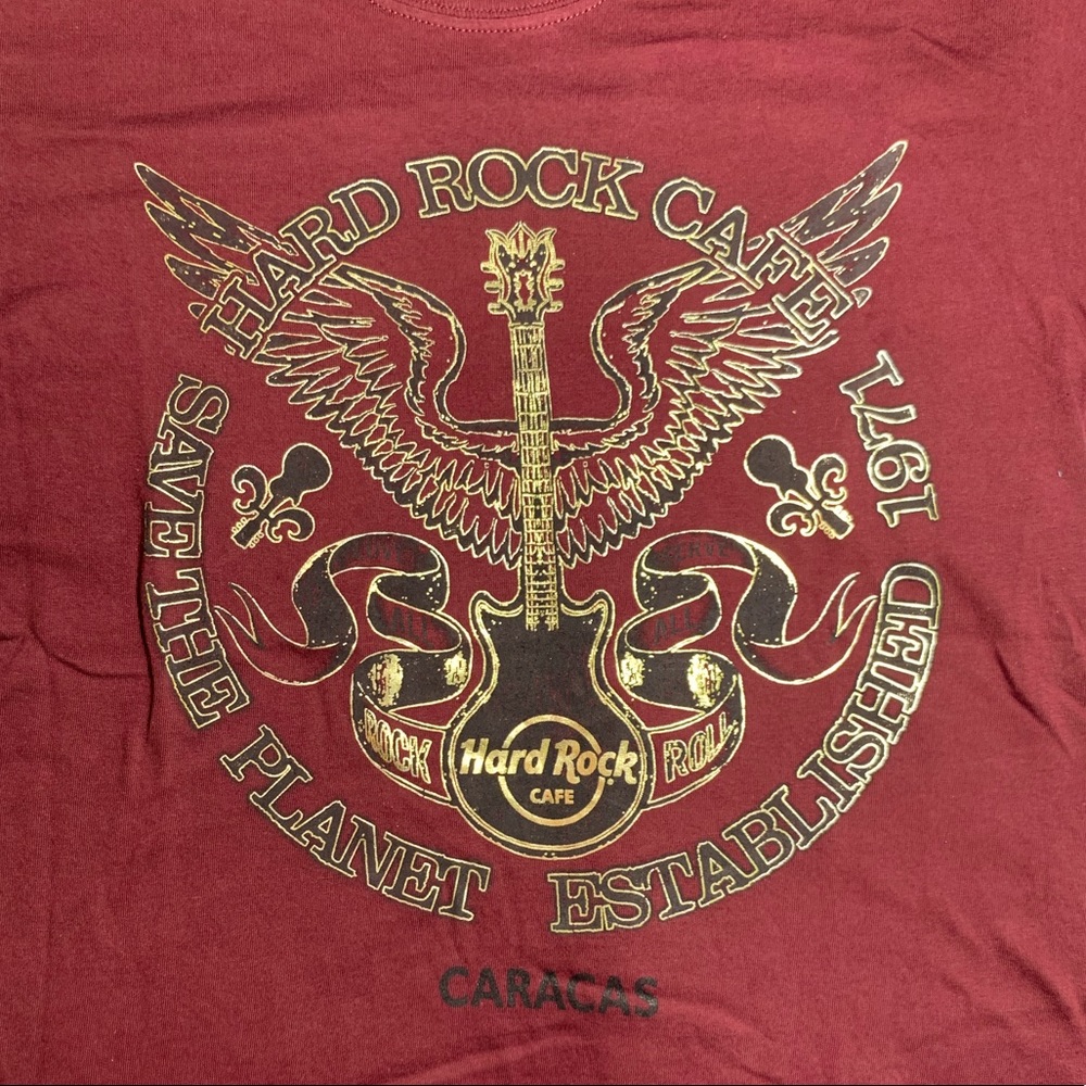 Burgundy Hard Rock Cafe Caracas tee